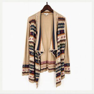 Novica Multicolor Earth Tones Open Cardigan Cotton L Artisan Artsy Lagenlook